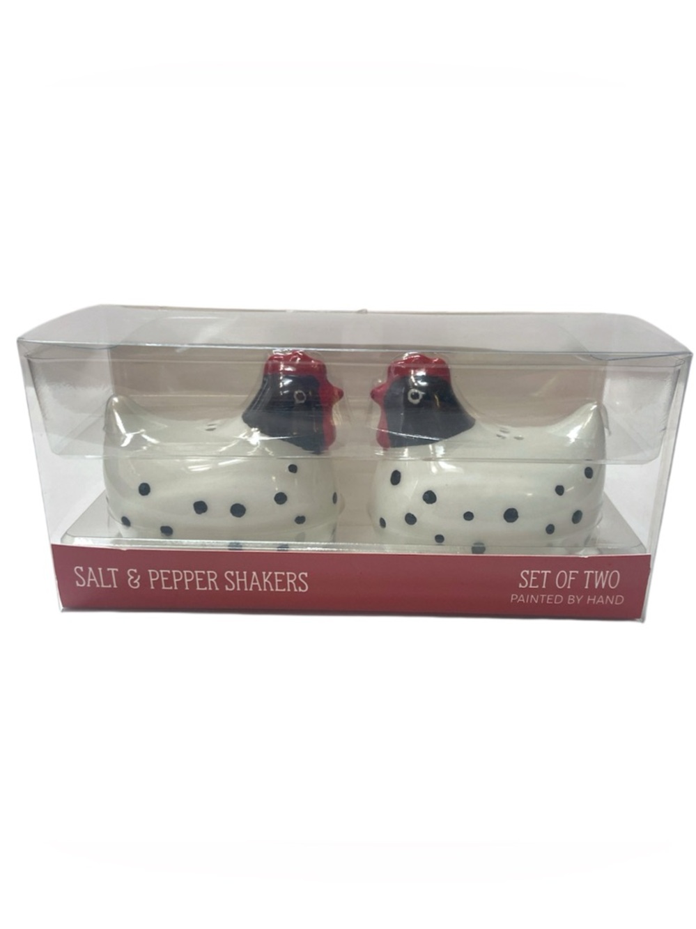 Hand Painted Chicken Hen Salt Pepper Shakers Set Rustic Country‎ Farmhouse NWT